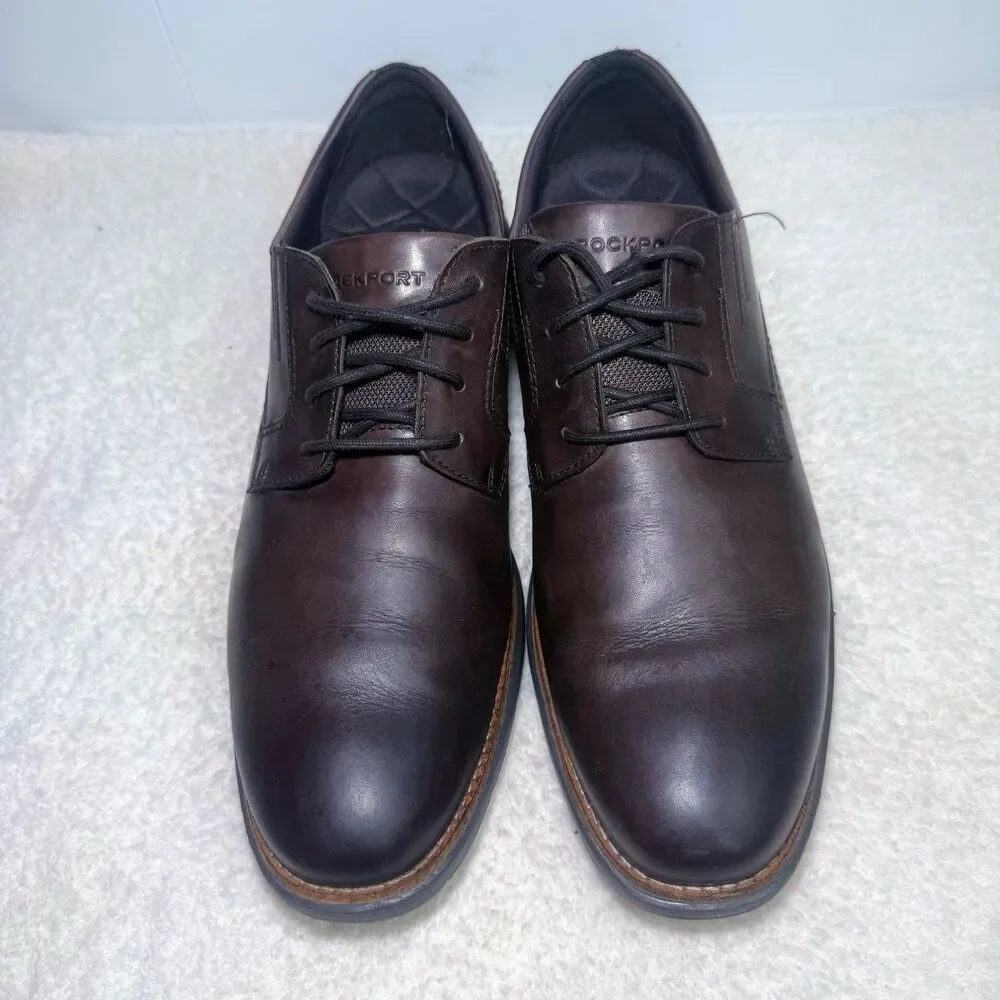 Rockport Total Motion City Plain Toe Men’s Brown Oxfords Shoes Size 12